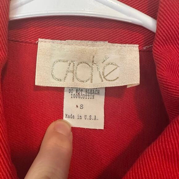 Cache Red Denim Studded Embellished Red Jacket and Jeans Size S/8 Rodeo Glam - Picture 6 of 13